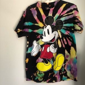Mickey Mouse distressed reverse tie dye Disney shirt